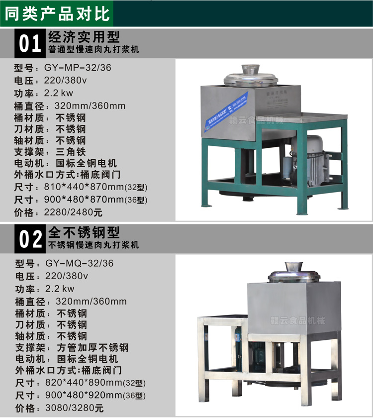 慢速打漿機同款系列商品參數(shù)